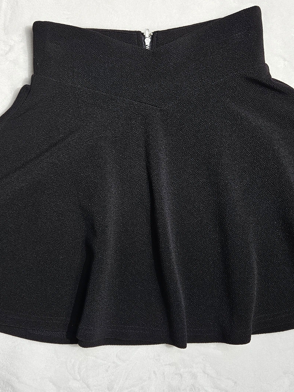 SHEIN Black High-Waist Zip Skirt